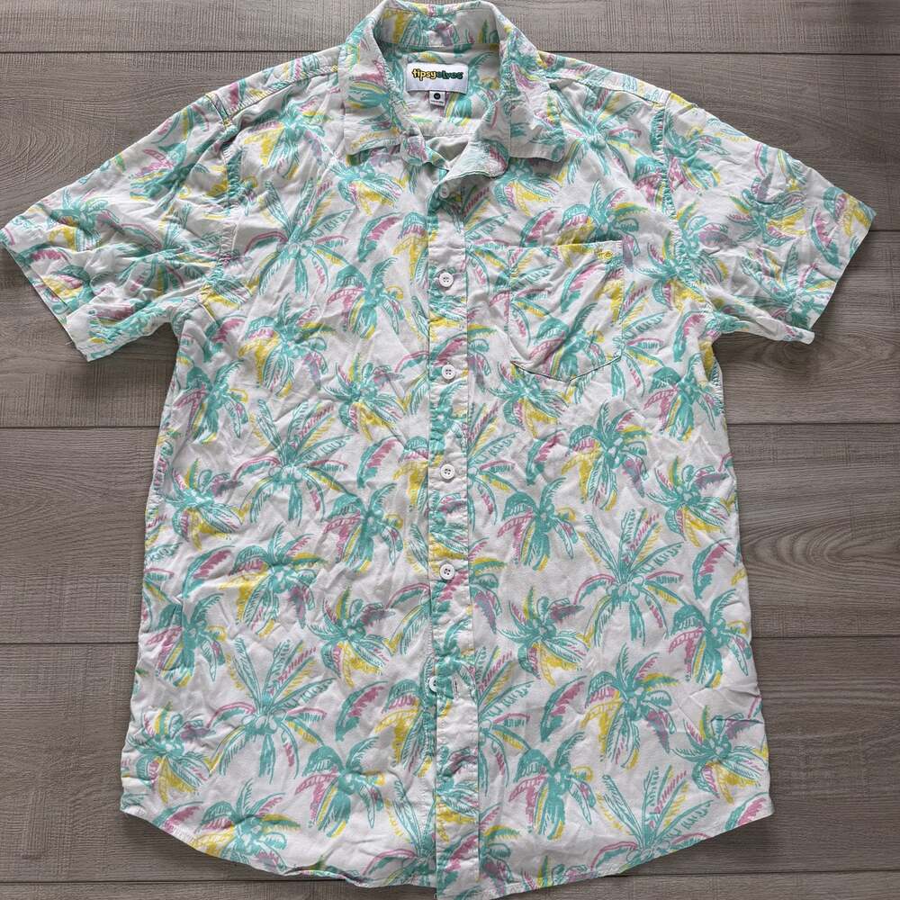 Tipsy Elves Palm Tree Hawaiian Shirt M Short